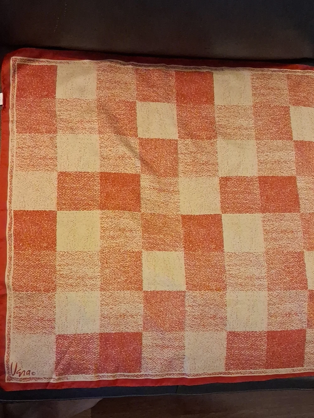 Vintage Vera Red and Tan Scarf